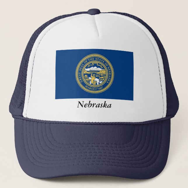 Nebraska State Flag Trucker Hat (Front)