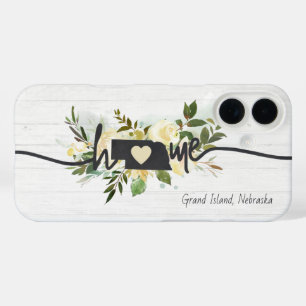 Nebraska State Personalised Your Home City Rustic iPhone 16 Case