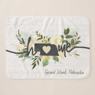 Nebraska State Personalised Your Home City Rustic Sherpa Blanket