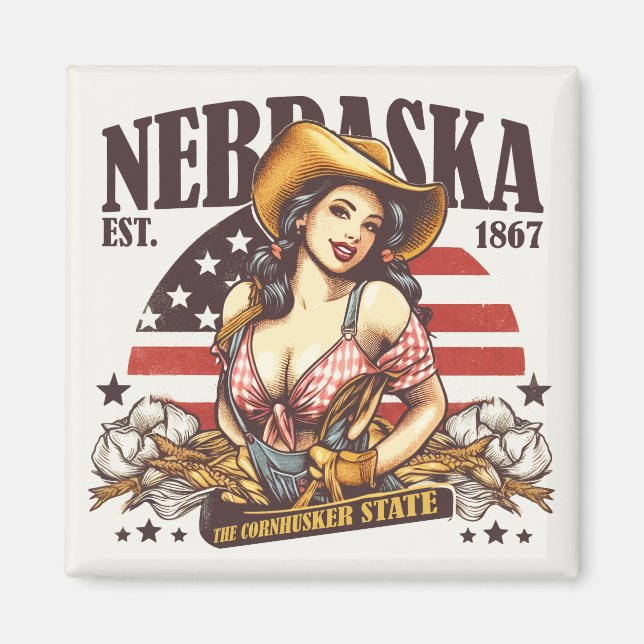 Nebraska The Cornhusker State Magnet (Front)