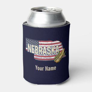 Nebraska United States Retro State Map Vintage USA Can Cooler