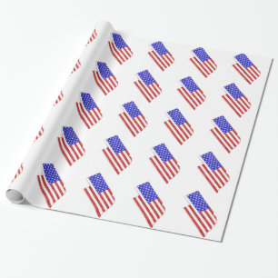 Nebraska USA flag silhouette state map Wrapping Paper