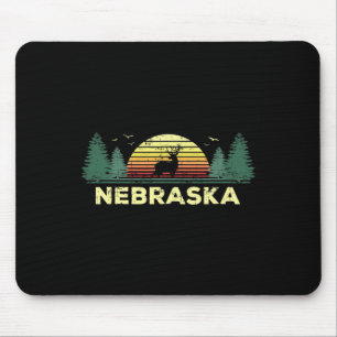 Nebraska Vintage Deer Hunting Sunset Souvenir Mouse Pad