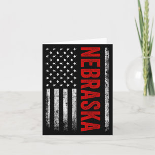 Nebraska Vintage Us American Flag Retro For Men Wo Card
