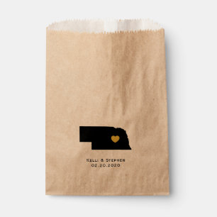 Nebraska Wedding Favour Treat Sacks, Gift Bags