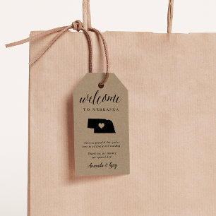Nebraska Wedding Welcome Gift Tags