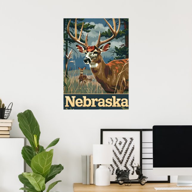 Nebraska White-tailed deer Poster (Home Office)