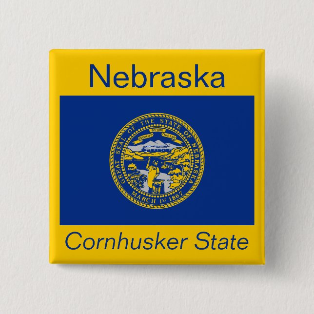 Nebraskan Flag Button (Front)