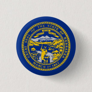 Nebraskan Flag, Flag of Nebraska 3 Cm Round Badge