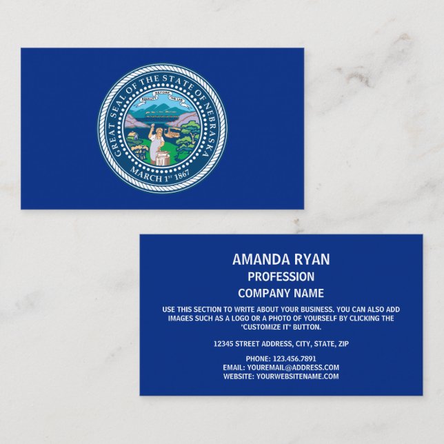 Nebraskan Seal, Seal of Nebraska Business Card (Front/Back)