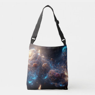 Nebula and galaxies in space  crossbody bag
