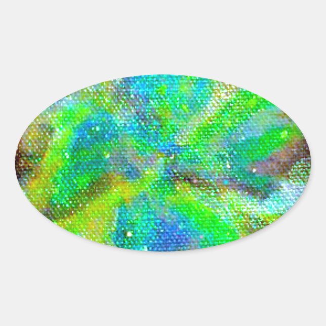 Nebula and Stardust Cosmic Space Scene Oval Sticker (Front)