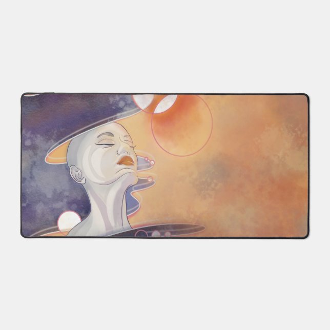 Nebula Attack and Galactic Pearl Necklace Desk Mat (Front)
