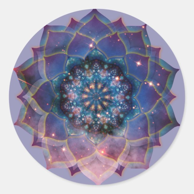Nebula Bloom | Mandala Classic Round Sticker (Front)