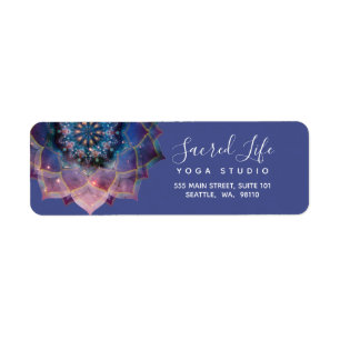 Nebula Bloom   Mandala Return Address Label