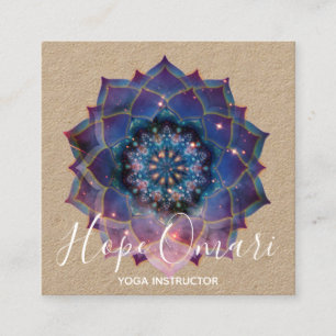 Nebula Bloom Mandala Square Business Card