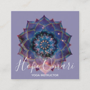 Nebula Bloom Mandala Square Business Card