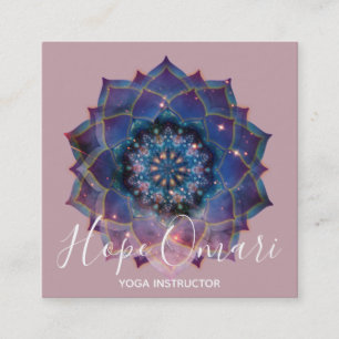Nebula Bloom Mandala Square Business Card