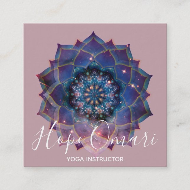 Nebula Bloom | Mandala Square Business Card (Front)