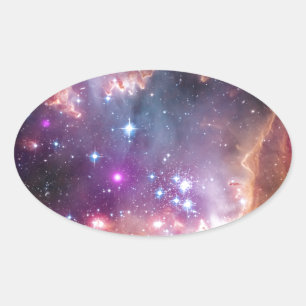 Nebula bright space stars galaxy hipster geek cool oval sticker
