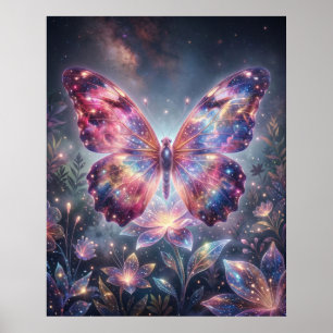 Nebula Butterfly Cosmic Wings Poster
