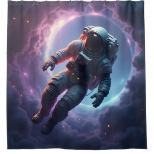 Nebula Drift: The Lone Explorer - Shower Curtain