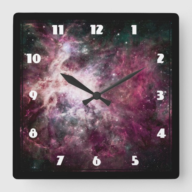 Nebula Formation in Outer Space Square Wall Clock (Front)