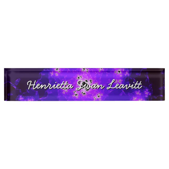 Nebula Fractal Desk Nameplate (Front)