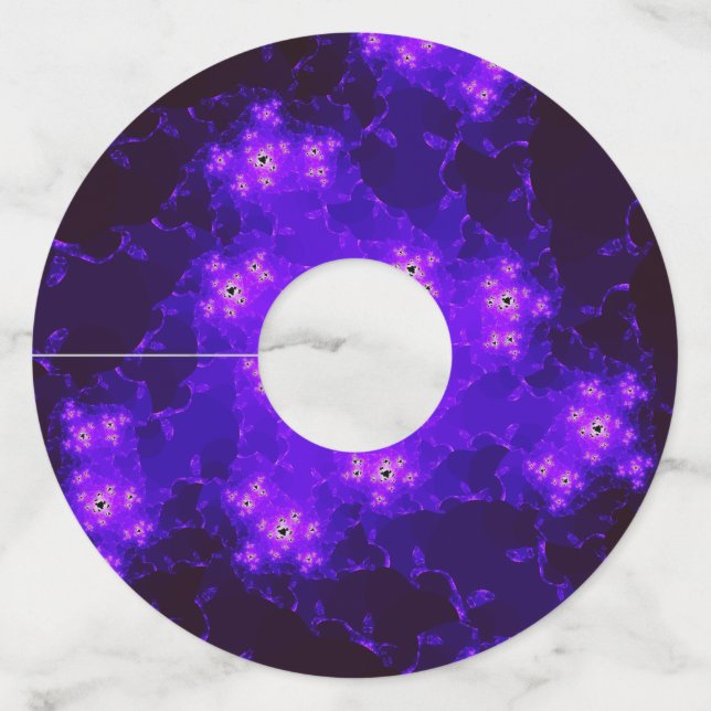 Nebula Fractal Paper Wine Glass Tags (Front)