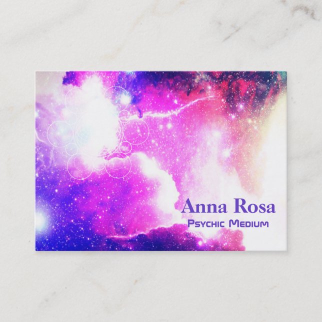 *~* Nebula Galaxy Cosmic Sacred Geometry Business Card (Front)