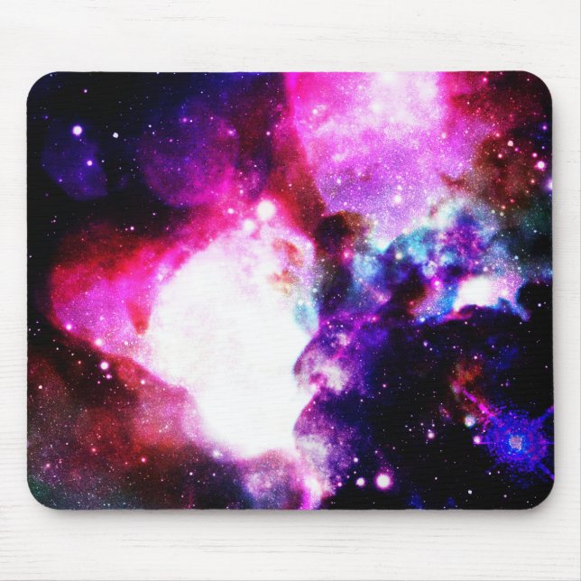 Nebula Galaxy Purple Blue Fuchsia Mouse Pad (Front)