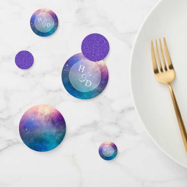 Nebula & Glitter Monogram Confetti (Group)