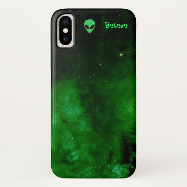 Nebula in Alien Green Believe Case-Mate iPhone Case (Back)