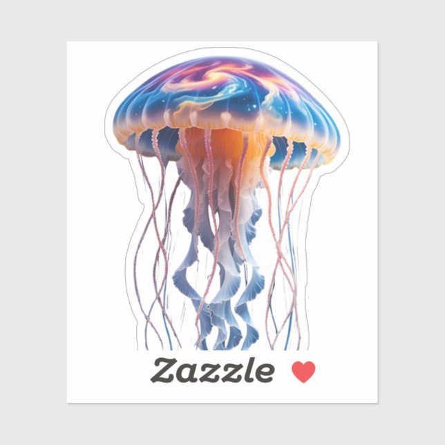 Nebula Jellyfish Sticker: Whimsical Cosmic Design (Sheet)