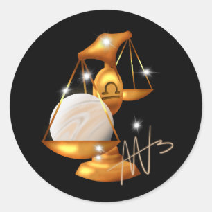 Nebula Libra Venus Zodiac Classic Round Sticker
