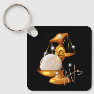 Nebula Libra Venus Zodiac Metal Key Ring