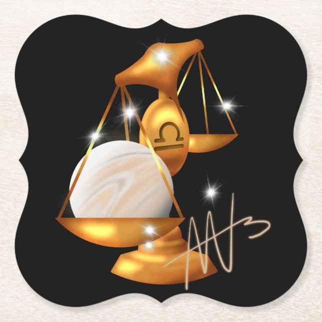 Nebula Libra Venus Zodiac Paper Coaster (Front)