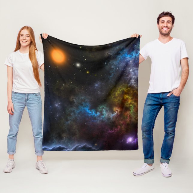 Nebula Menagerie Fleece Blanket (In Situ)