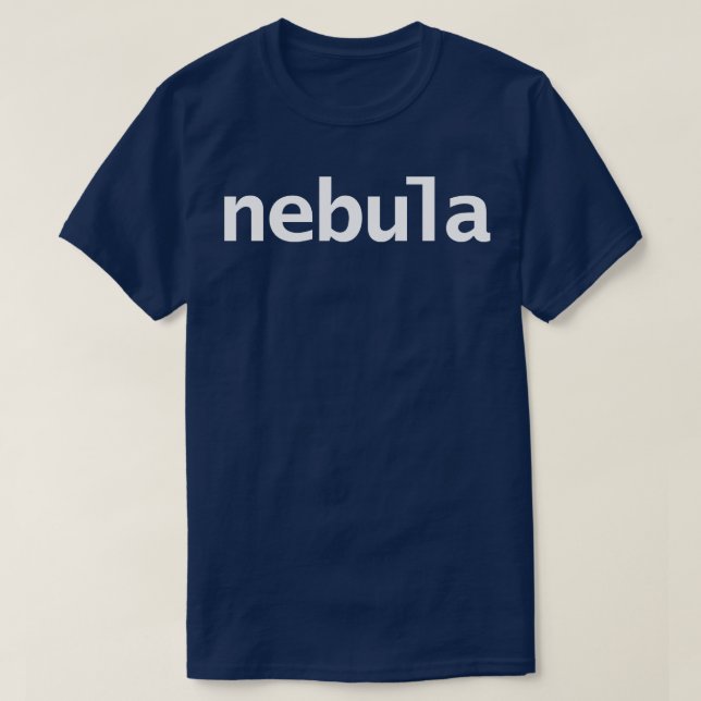 Nebula Minimal Typography White Text T-Shirt (Design Front)
