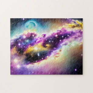 Nebula of pinks and purples in fantasy universe jigsaw puzzle