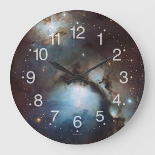 Nebula Orion Astronomy blue brown beige sky stars Large Clock