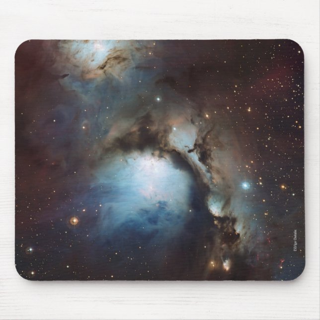 Nebula Orion Astronomy blue brown beige sky stars Mouse Pad (Front)