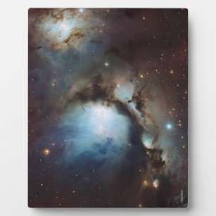 Nebula Orion Astronomy blue brown beige sky stars Plaque