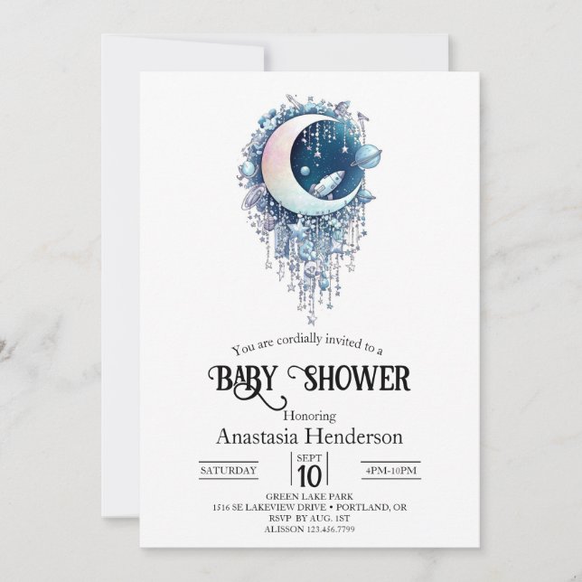 Nebula Outerspace Stars Baby Shower Invitation (Front)