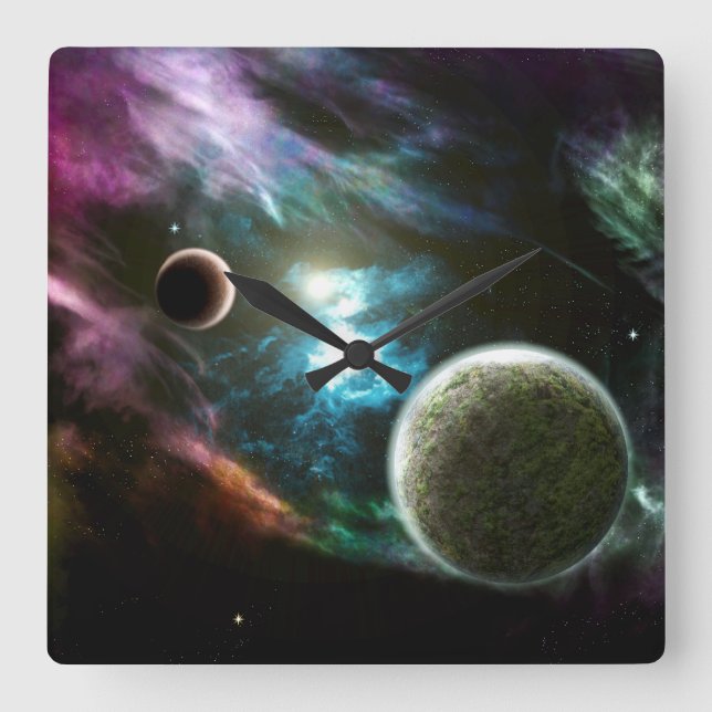 Nebula Square Wall Clock (Front)