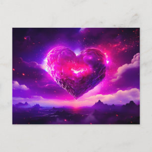 Nebula Stars Celestial Heart Romance Holiday Postcard