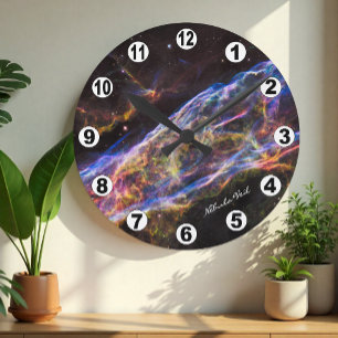 Nebula Veil, Astronomy Clock, Hubble / Galaxy Round Clock