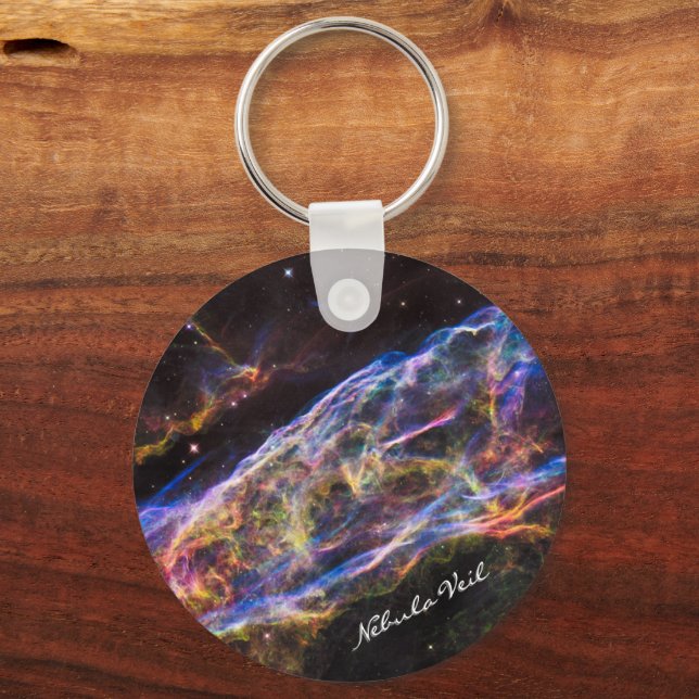Nebula Veil, Hubble Astronomy / Galaxy Key Ring (Front)