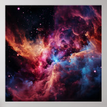 Nebula Waves Colourful Art