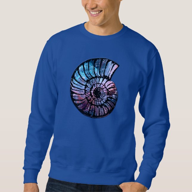 Nebula with Stars in a Nautilus Shell Sweatshirt (Front)